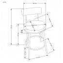 Стул барный HALMAR H115 черный/золотой